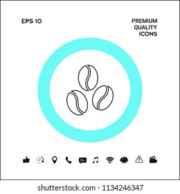 Coffee beans line icon