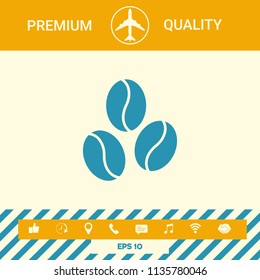 Coffee beans line icon
