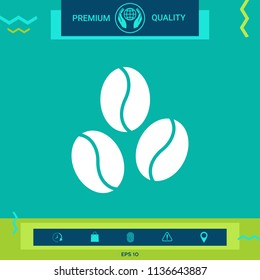 Coffee beans line icon