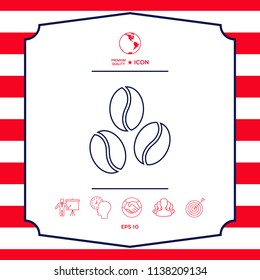 Coffee beans line icon