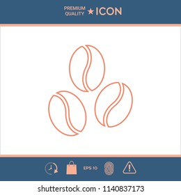 Coffee beans line icon