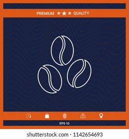 Coffee beans line icon