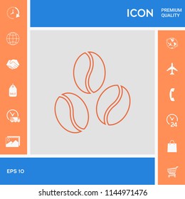 Coffee beans line icon