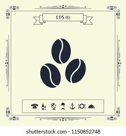 Coffee beans line icon