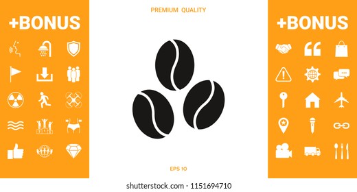 Coffee beans line icon