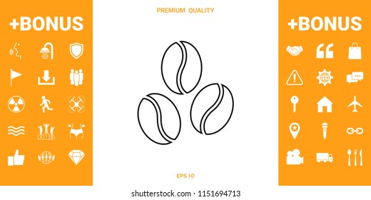 Coffee beans line icon