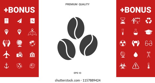 Coffee beans line icon