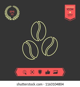 Coffee beans line icon
