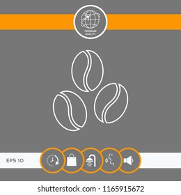 Coffee beans line icon