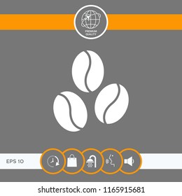 Coffee beans line icon