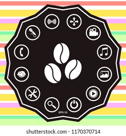 Coffee beans line icon
