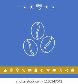 Coffee beans line icon