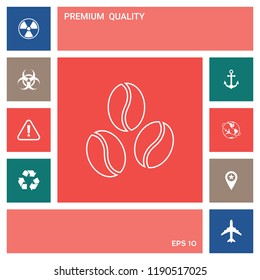 Coffee beans line icon