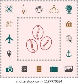 Coffee beans line icon
