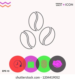 Coffee beans line icon