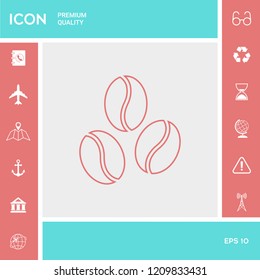 Coffee beans line icon