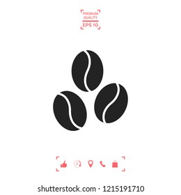 Coffee beans line icon