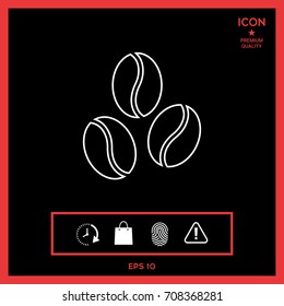 Coffee beans line icon