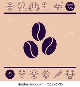 Coffee beans line icon