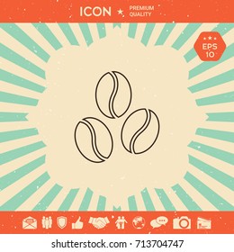 Coffee beans line icon