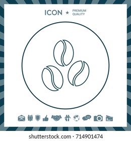 Coffee beans line icon