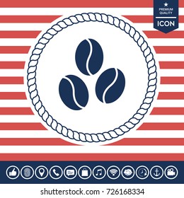 Coffee beans line icon