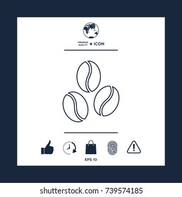 Coffee beans line icon