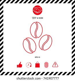 Coffee beans line icon