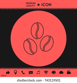 Coffee beans line icon
