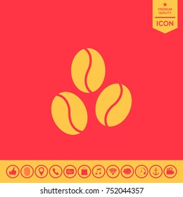 Coffee beans line icon