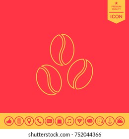 Coffee beans line icon