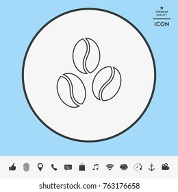 Coffee beans line icon