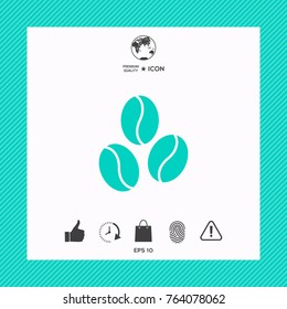 Coffee beans line icon