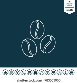 Coffee beans line icon