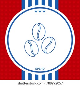 Coffee beans line icon