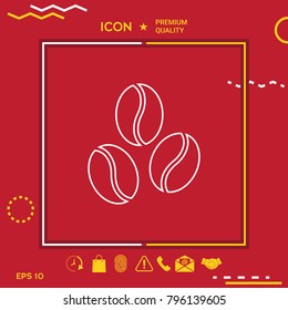 Coffee beans line icon