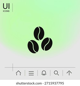 Icono de línea de granos de café. Elemento para su diseño