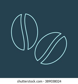 Coffee Beans Line Icon Eps-10.