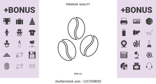 Coffee beans line icon - graphic elements for your design