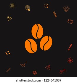 Coffee beans line icon. Graphic elements for your design