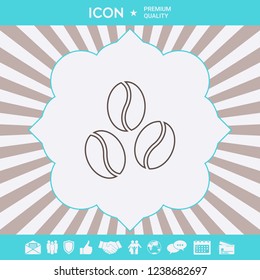 Coffee beans line icon. Graphic elements for your design