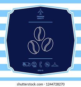 Coffee beans line icon. Graphic elements for your design