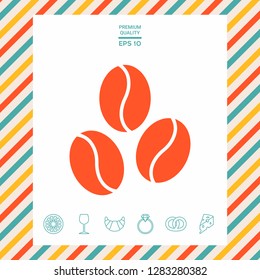 Coffee beans line icon. Graphic elements for your design