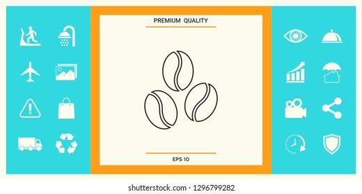 Coffee beans line icon. Graphic elements for your design