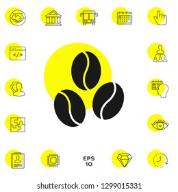Coffee beans line icon. Graphic elements for your design