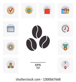 Coffee beans line icon. Graphic elements for your design