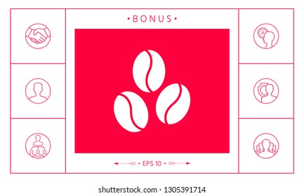 Coffee beans line icon. Graphic elements for your design