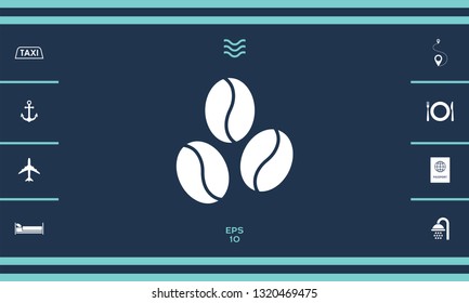 Coffee beans line icon. Graphic elements for your design