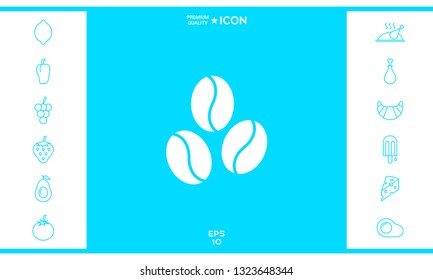 Coffee beans line icon. Graphic elements for your design