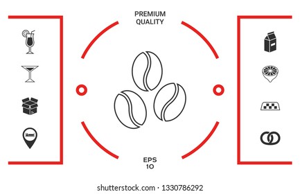 Coffee beans line icon. Graphic elements for your design